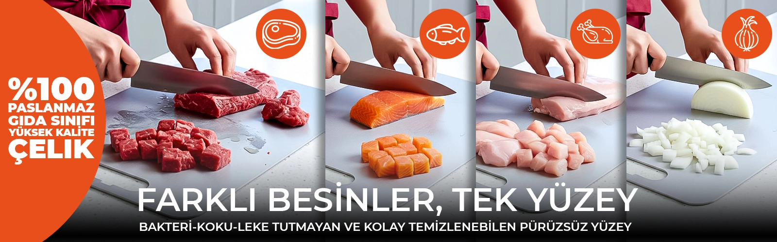 çelik kesme tahtası