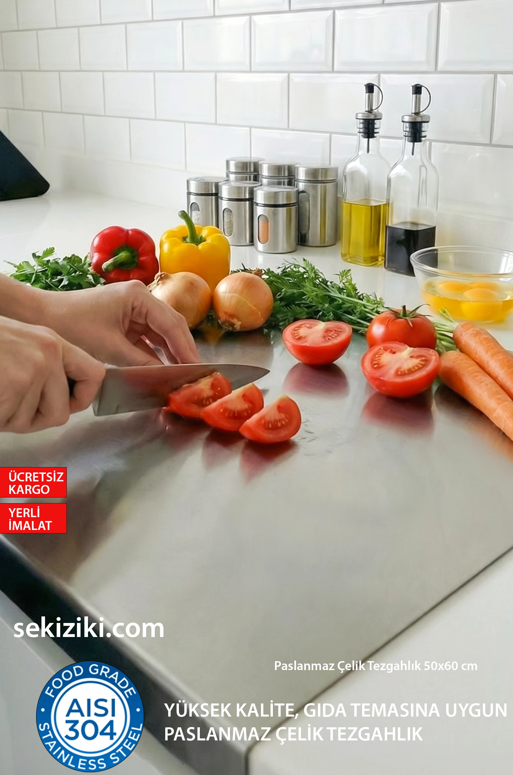 Yüksek Kalite Paslanmaz Çelik Tezgahlık 50x60cm