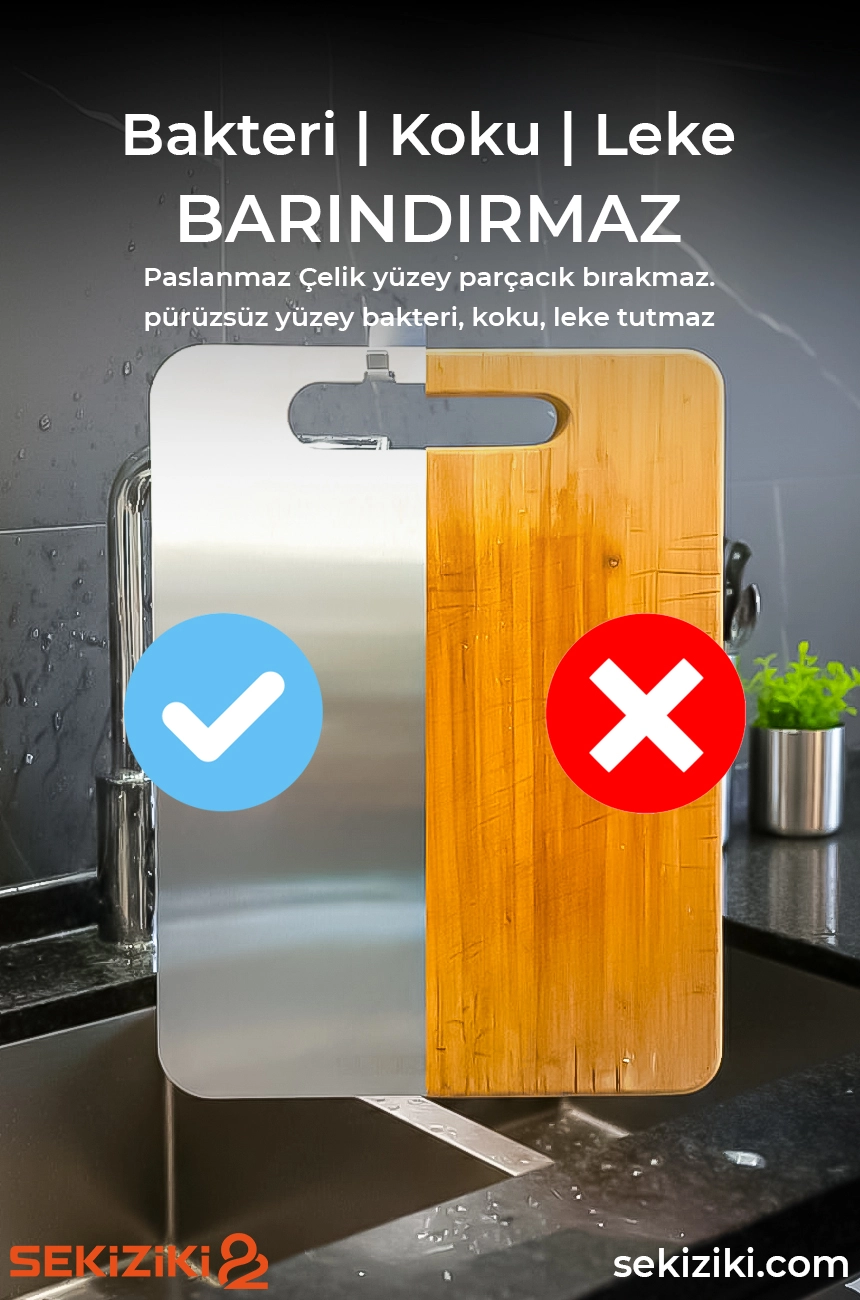 Paslanmaz Çelik Kesme Tahtası 2’Lİ SET