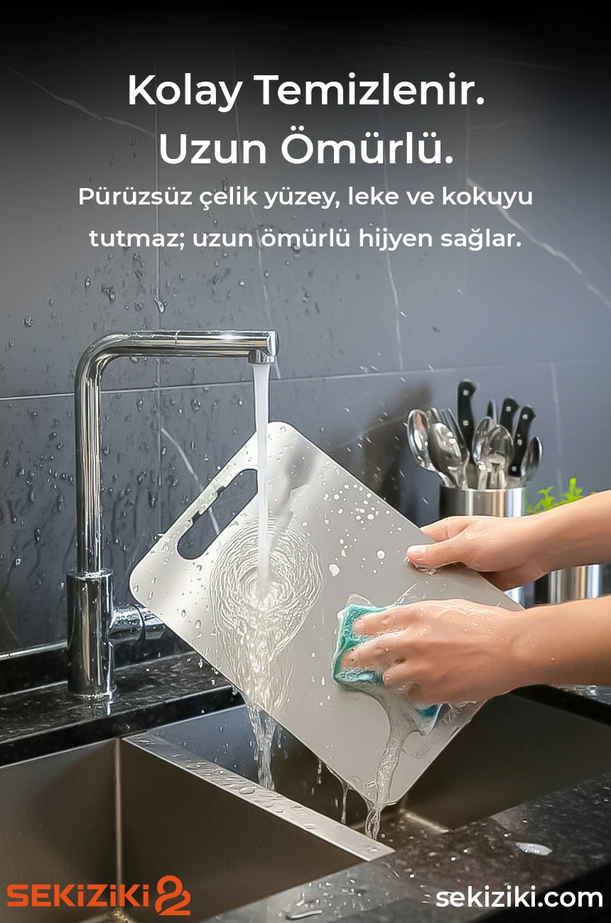 Paslanmaz Çelik Kesme Tahtası 2’Lİ SET